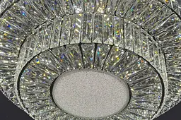 Розкішна стельова LED люстра кришталева для вітальні Linisoln 9898-600 срібло 60 см 160W - мініатюра 3