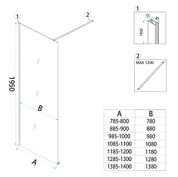 Душова стінка Rea Flexi 110x195 grey tytan KPL-K99483 - мініатюра 5