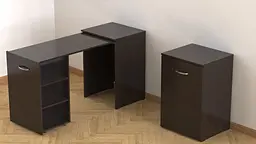 Стіл-тумба трансформер Смарт 1/2 Ferrum-decor 750x1450x600 ДСП Венге Магія 16 мм (FRD-106164)