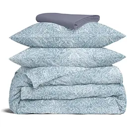 Комплект постільної білизни Cosas Floral breeze CS5 Сімейний небесний (FloralBreeze_El180x30-56Steel_160x2)