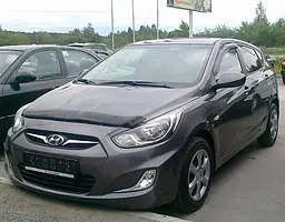 Дефлектор капоту мухобійка для Hyundai Aceent/Solaris 2010-2014