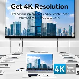 Концентратор Vention USB 3.1 Type-C to HDMI/USB 3.0x3/PD 100W Blue Aluminum Alloy Hub 5-in-1 (TGESB) - мініатюра 5