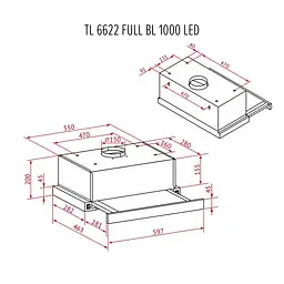 Витяжка телескопічна PERFELLI TL 6622 Full BL 1000 LED - мініатюра 12