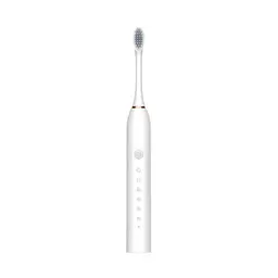 Чорна Електрична зубна щітка Sonic Toothbrush Х-3 ультразвукова акумуляторна 4 змінні насадки в комплекті - мініатюра 4