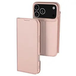 Чохол-книжка Dux Ducis з кишенею для візиток для Apple iPhone 17 Pro Max (6.9) Rose Gold