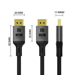 Кабель DisplayPort (M) - DisplayPort (M) 1.5 м, Black, ColorWay teh0028518 - мініатюра 3