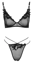Комплект білизни Cottelli Lingerie Bra and Rio L чорний - мініатюра 3