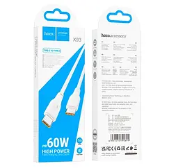 Кабель Hoco X93 Force 60W charging data cable Type-C to Type-C 1M White - мініатюра 2