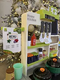 Велика дитяча ігрова кухня з підсвіткою та парою Кухонний ігровий набір з духовкою, плитою та аксесуарами 66 деталей - мініатюра 10