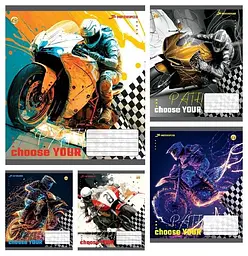 
Зошити учнівські 12 аркушів лінія Тверда ТЕ42112 12ЛВ Motospeed, 25 шт. в упаковці