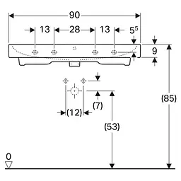 Раковина Geberit iCon 90x49 124060000, Білий - мініатюра 3