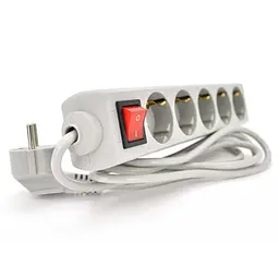 Мережевий подовжувач Power filtr 3.0м RITAR G530CU, 5 розеток, 220В, 10А, сірий