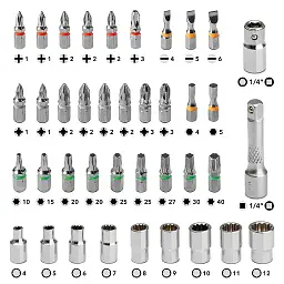 Викрутка з набором біт Trotec 40 pieces Bit and Socket Wrench Set (DAS302815) - мініатюра 6