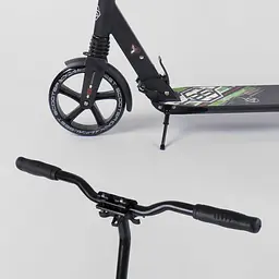 Самокат Best Scooter 84х14х33 см Чорно-зелений 000231537 - мініатюра 6