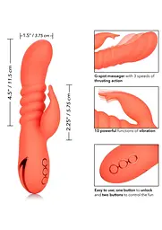 Вібратор-кролик CalExotics Orange County Cutie 21 см помаранчевий - мініатюра 3