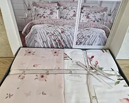 Турецька постільна білизна First Choice Cotton Satin Мatilde white євро - мініатюра 3