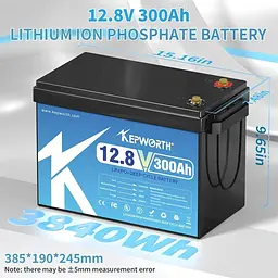 Акумулятор Kepworth LiFePO4 12V 12.8V/300Ah/3840Wh [KW-12-300] [125495] - мініатюра 7