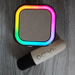 Дитяча Bluetooth колонка з мікрофоном 5Вт RGB підсвічування Міні караоке 2000mAh K12 Бежевий - мініатюра 5