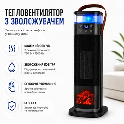 Керамічний тепловентилятор зі зволожувачем повітря 1500 Вт - мініатюра 2