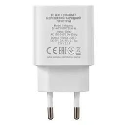 Мережевий зарядний пристрій 2E (1USB 3A) 25W Білий (2E-WC1USBC25W-W) - мініатюра 3
