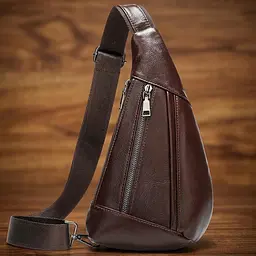 Чоловіча сумка-слінг шкіряна 14737 Vintage коричневий