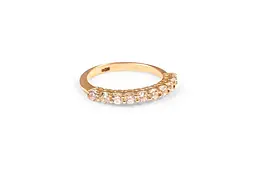 Каблучка з жовтого золота з муассанітами 18 K-0382 - мініатюра 2
