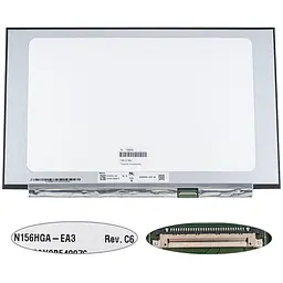 Матрица 15.6" N156HGA-EA3 Rev C6 (1920*1080 30pin(eDP) LED SLIM(без планок та вушек) матова роз'єм справа внизу ширина 350мм