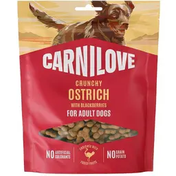 Ласощі для собак Carnilove Crunchy Snack Ostrich with Blackberries хрусткі страус і ожина 200 г
