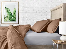 Комплект постільної білизни Cosas євро без простирадла RUM 200 x 220 см (Ranfors_Brown_200_2) - мініатюра 5