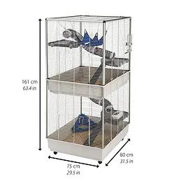Двоповерхова клітка Ferplast Furet Tower для тхорів на колесах - мініатюра 3