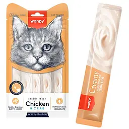 Ласощі для котів Wanpy Creamy Lickable Treats Chicken & Crab курка з крабом рідкі