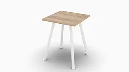 Табурет Ferrum-decor 430x320x320 Білий метал ДСП Дуб Сонома 16 мм (FRD-104643)