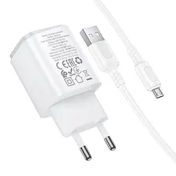 МЗП Borofone BAS81A Star 10.5W (2USB-A) + кабель USB to MicroUSB White - мініатюра 3