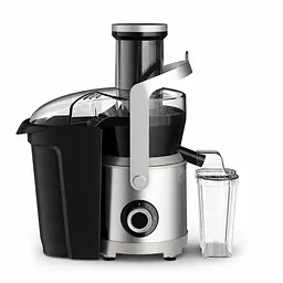 Tefal Соковитискач Nutri XXL відцентрований 1000Вт, чаша-0.8л, макуха-2.2л, жолоб на ціле яблуко, пластик/метал, чорний-нержавіюча сталь - мініатюра 2