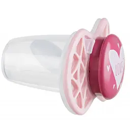 Силіконова ортодонтична пустушка Nuvita Air55 Cool Love, 0+ міс., рожевий (NV7064PR) - мініатюра 2