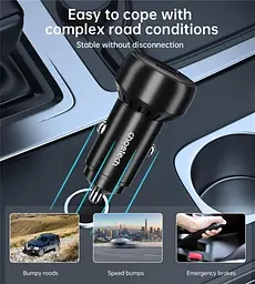 Автомобільне зарядне пристрій Choetech (1USB Type C; 1USB) 60W PD3.0 QC3.0 Чорний (TC0014) - мініатюра 2