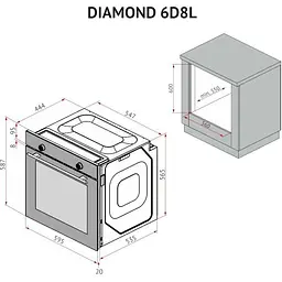 Духова шафа Perfelli Diamond 6D8L Inox - мініатюра 15