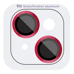 Захисне скло Metal Classic на камеру (у упак.) для Apple iPhone 15 (6.1) / 15 Plus (6.7) Червоний / Red