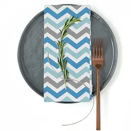 Серветки Cosas Grey Blue Zigzag 35х35 см 2 шт. (Set-2Serviette_ZigGreyBlue_35) - мініатюра 2