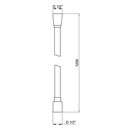 Шланг для ручного душу Qtap Hadice 1200 мм QTHADPVC120B Black Matt, Чорний матовий - мініатюра 2