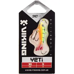 Балансир Viking Fishing Yeti Ice Jig 30mm 5.0g #4 Fire Perch - мініатюра 2