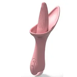 Вібратор кліторальний Flower Tongue з USB-зарядкою 10 режимів Світло-рожевий