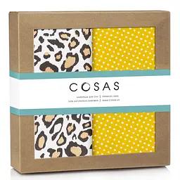 Пелюшки багаторазові Cosas дитячі Leopard Dots 2 шт., 80х100 см, гірчичні