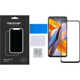 Захисне скло BeCover для Poco M5s Black (709252) - мініатюра 2