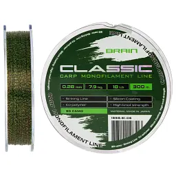 Волосінь Brain Classic Carp Line 3D (ca мo) 300 м 0.28 мм 18 lb 7.9 кг