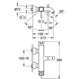 Змішувач для ванни Grohe Grandera 23317IG0, Золотий - мініатюра 2