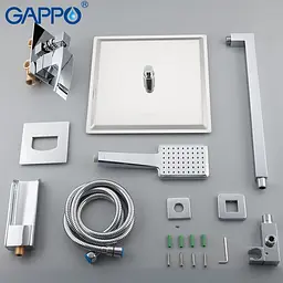 Душова система прихованого монтажу Gappo G7107-20, вилив - перемикач на лійку, 3-функції, хром, Хром - мініатюра 7