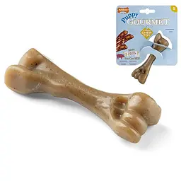 Nylabone Gourmet Puppy Femur Bacon НІЛАБОН ГУРМЕ ПАППІ КІСТКА жувальна іграшка для цуценят, смак бекону