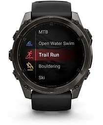 Смарт-годинник Garmin Fenix 8 47mm AMOLED Sapphire Carbon Gray DLC Titanium with Black Silicone Band (010-02904-29) EU - мініатюра 3