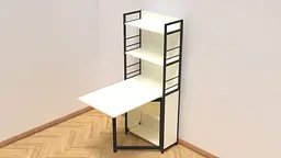 Стіл книжка з етажеркою Практик 2 Ferrum-decor 1555x640x990 Чорний метал ДСП Біле 16 мм (FRD-104625) - мініатюра 3